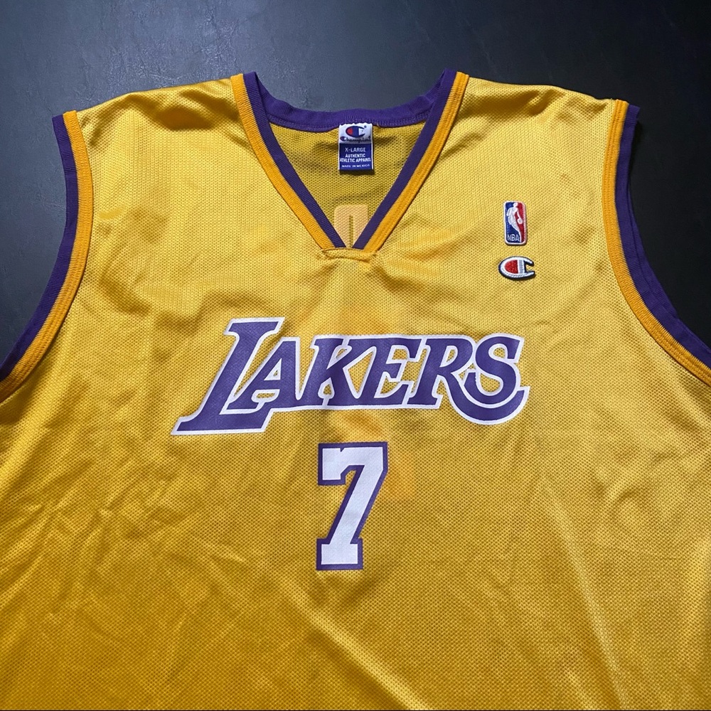 Vintage 90s Champion NBA Los Angeles Lakers Jersey 7 Isaiah Rider Size 48 Men XL - Picture 1 of 11